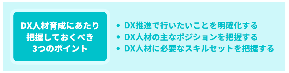 dx人材育成にあたり把握しておくべき３つのポイント