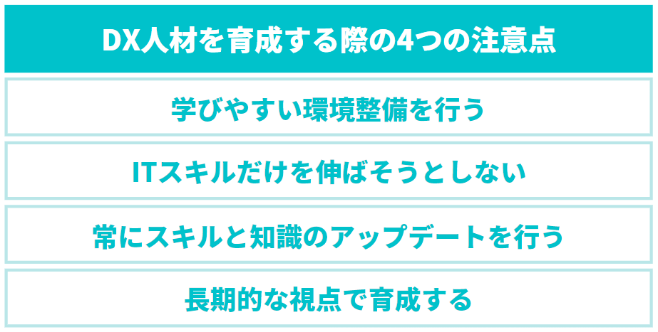 dx人材を育成する際の４つの注意点